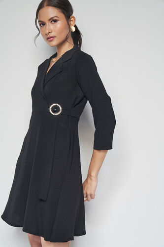 Clara Flared Dress, Black, image 4